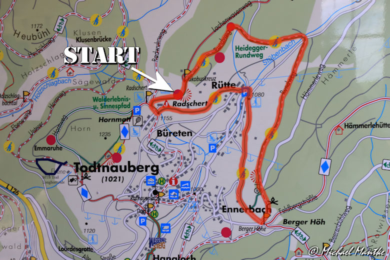 Martin Heidegger Rundwanderweg bei Todtnauberg - Karte