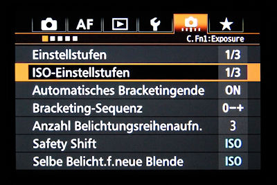 Canon EOS 7D Mark II Menü Einstellungen
