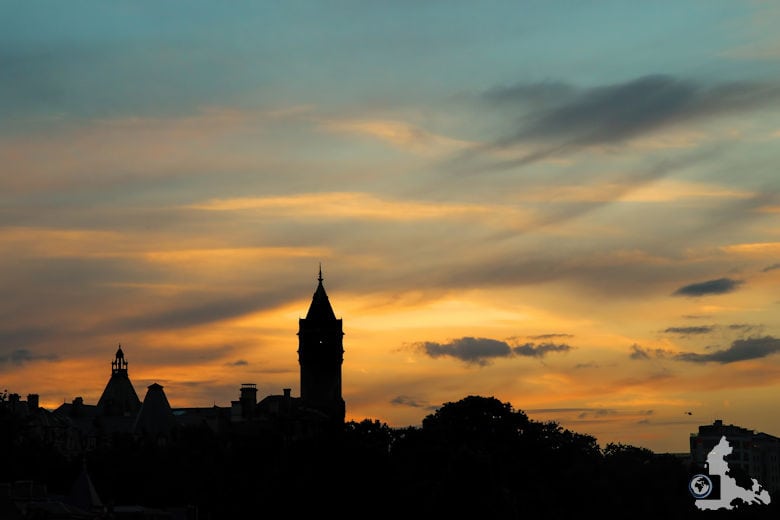 Luxemburg Stadt Silhouette im Sonnenuntergang
