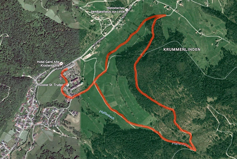 Wanderweg Münstertal Kloster St. Trudpert Karte