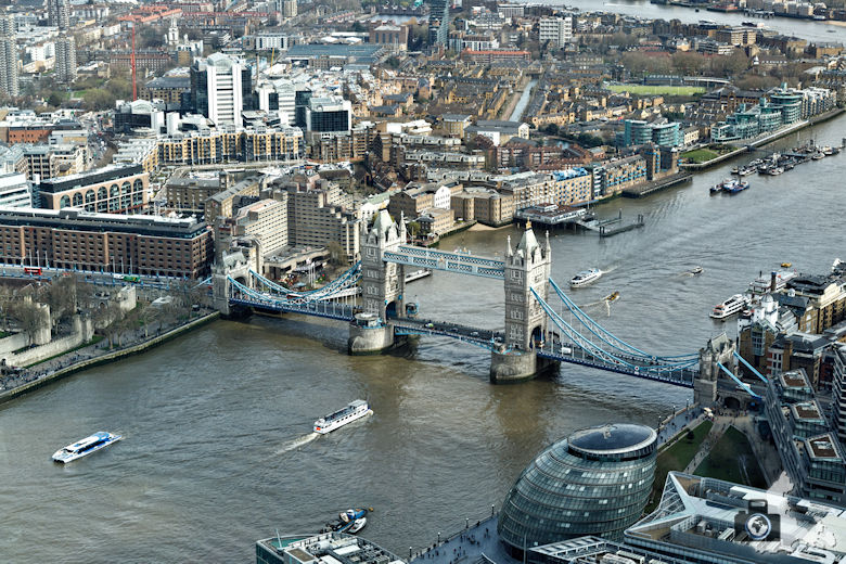 Aussicht aus dem 72. Stock von The Shard in London