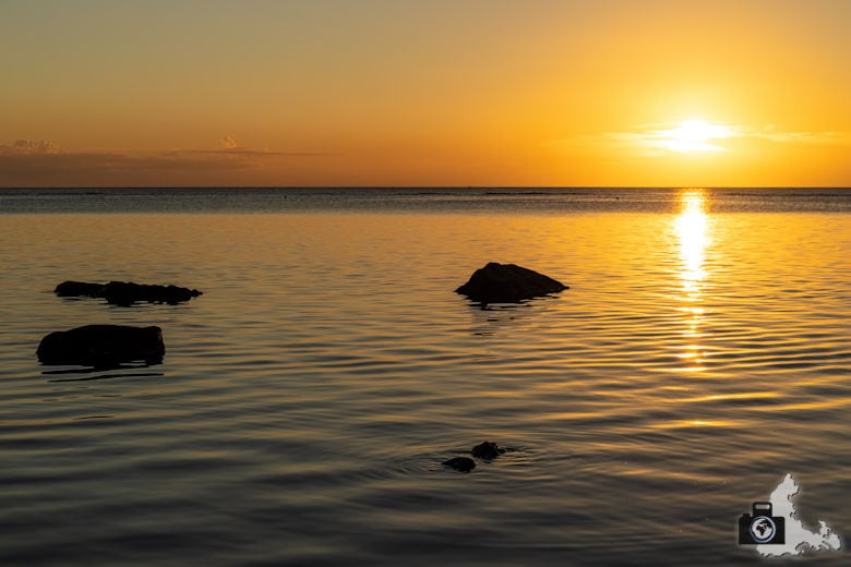Sonnenuntergang am Strand von Mauritius