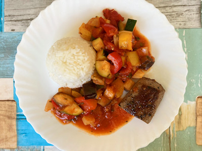 Rezept - Ratatouille, Reis & Lamm